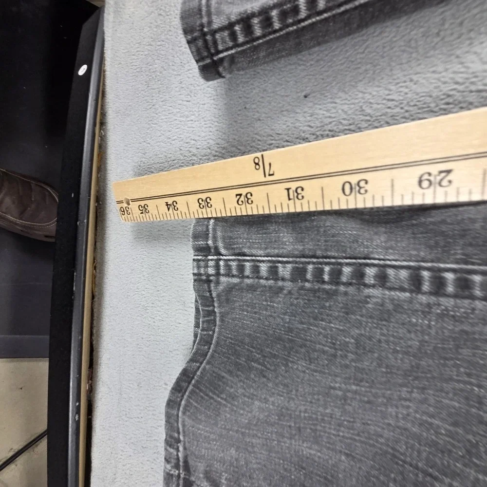 Vintage Levis Blue Star Jeans Mens 34x34 Gray Charcoal Wash Zip Fly Engineered